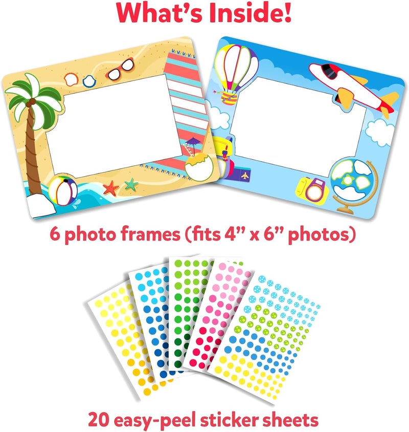 Skillmatics Dot It Sticker Art - Photo Frames, Mess-Free Fun for Kids, 500+ Stickers, Craft Kits, DIY Scrapbooking Activity, Travel Toys, Gifts for Boys & Girls Ages 3, 4, 5, 6, 7 - Image 2